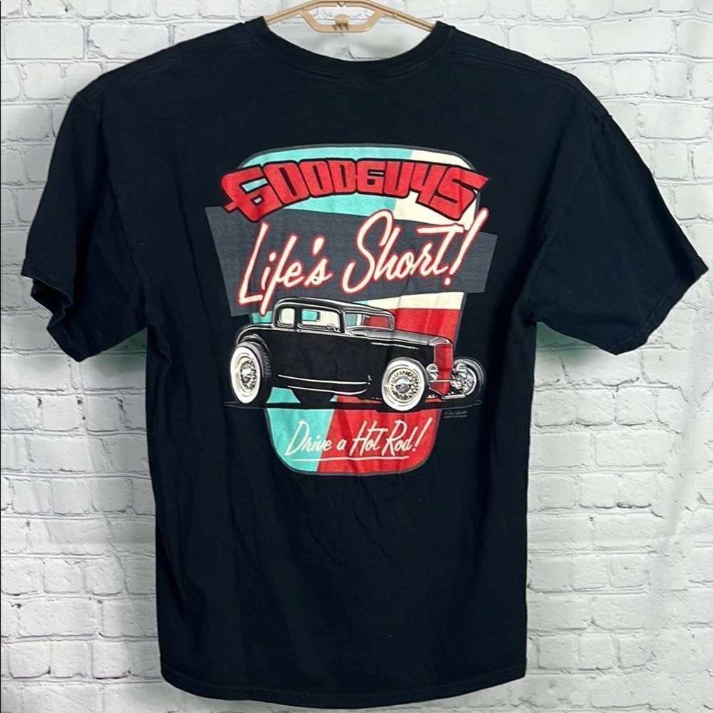 Good Guys Life’s Short Drive a Hot Rod Black Graphic T-Shirt Extra Large